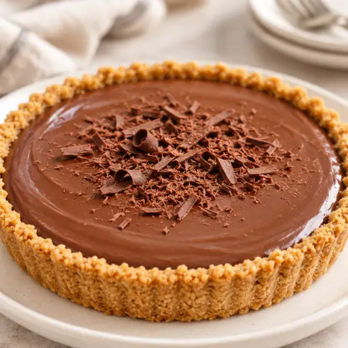 Hershey chocolate pie with a smooth chocolate filling