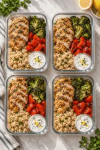 high protein meal prep chicken bowls