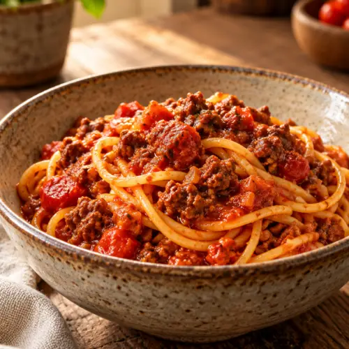 homemade meat sauce finished dish