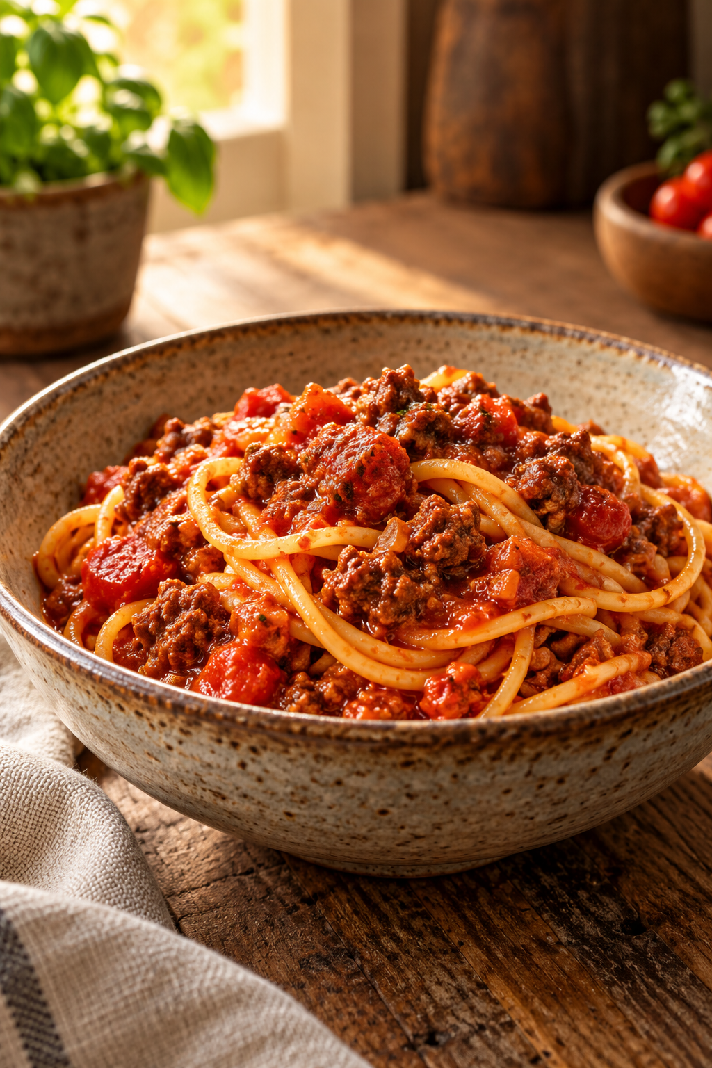 homemade meat sauce finished dish