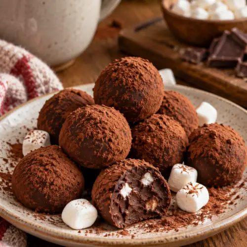 finished hot chocolate truffles