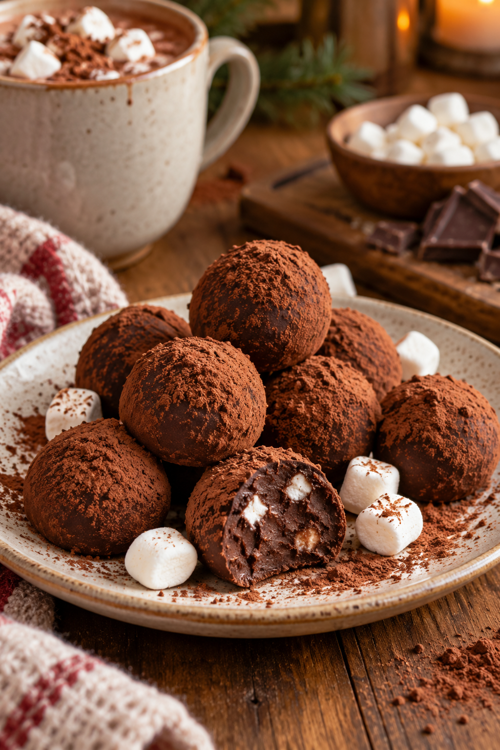 finished hot chocolate truffles
