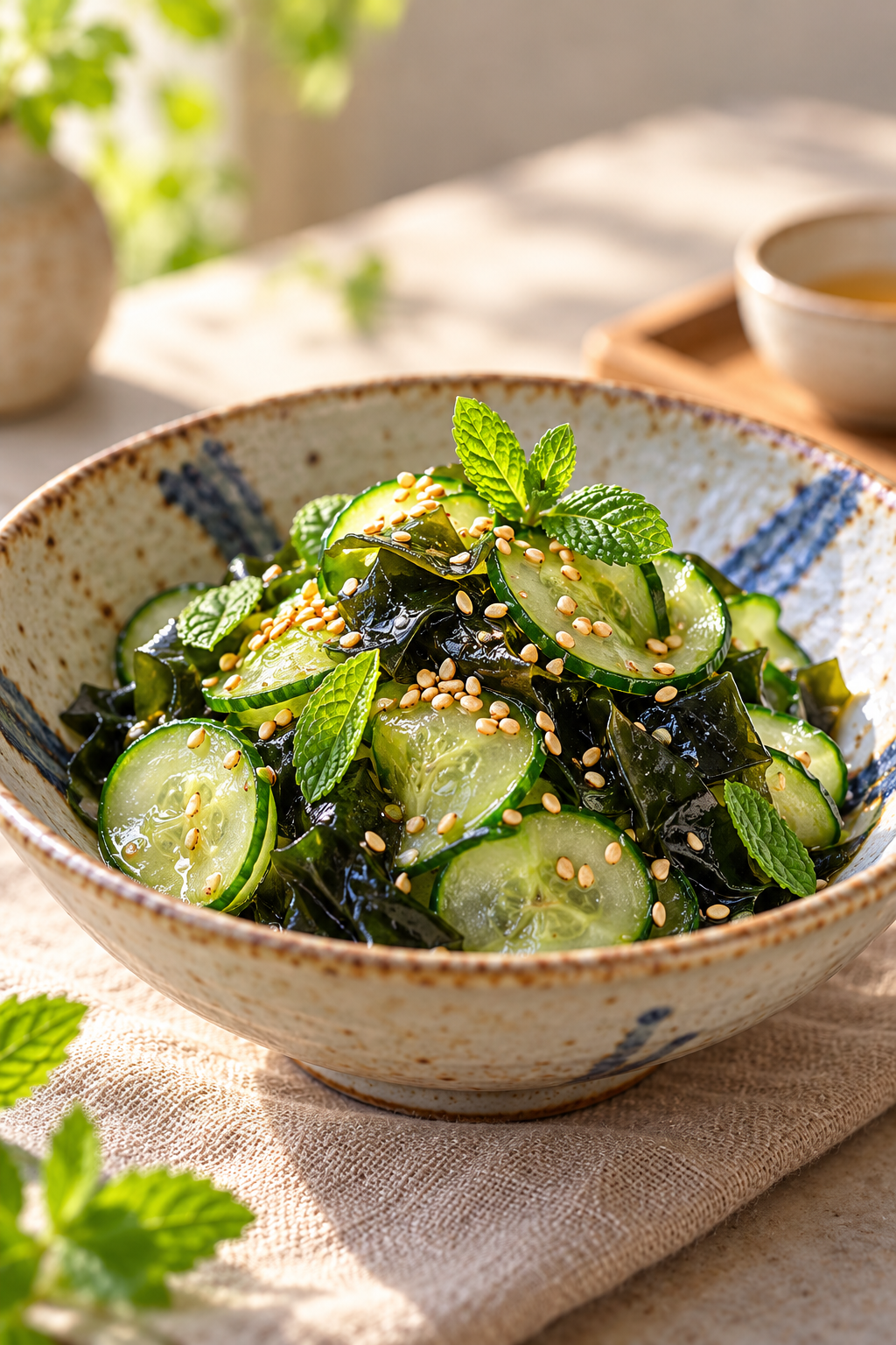 Finished Japanese sunomono salad