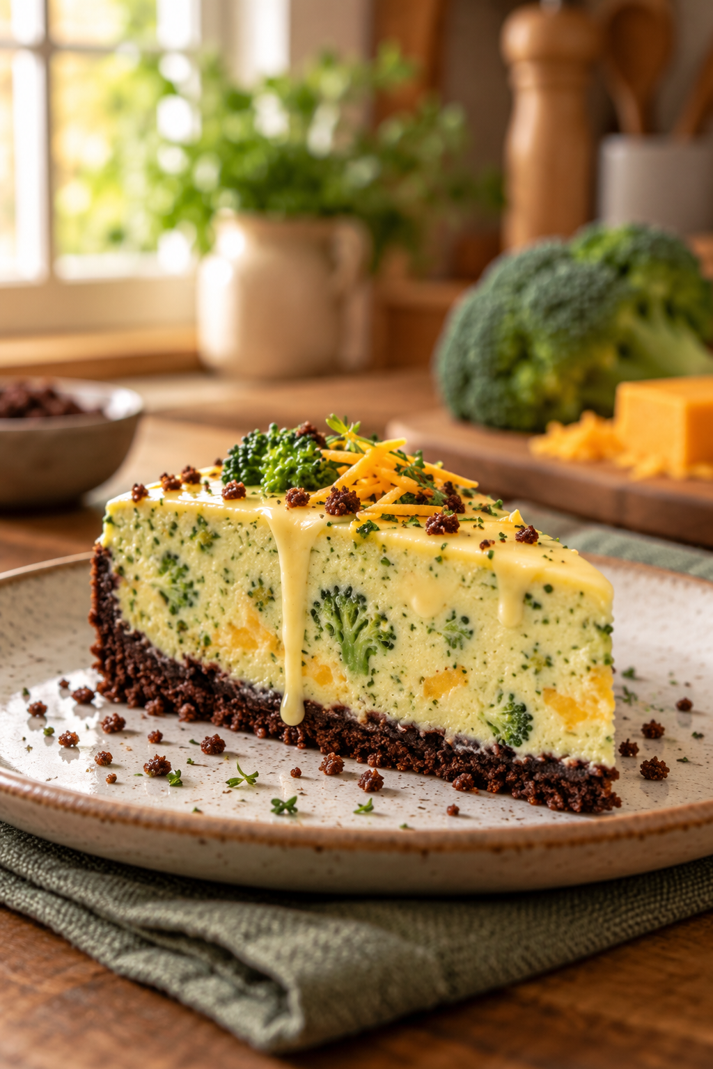 keto broccoli cheese soup served with melted cheddar