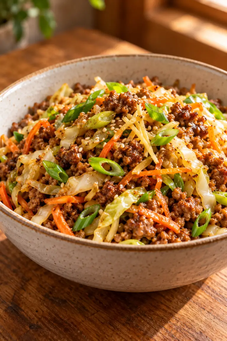 low carb egg roll in a bowl finished dish