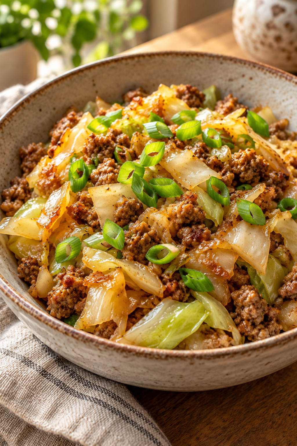 Finished low carb egg roll in a bowl