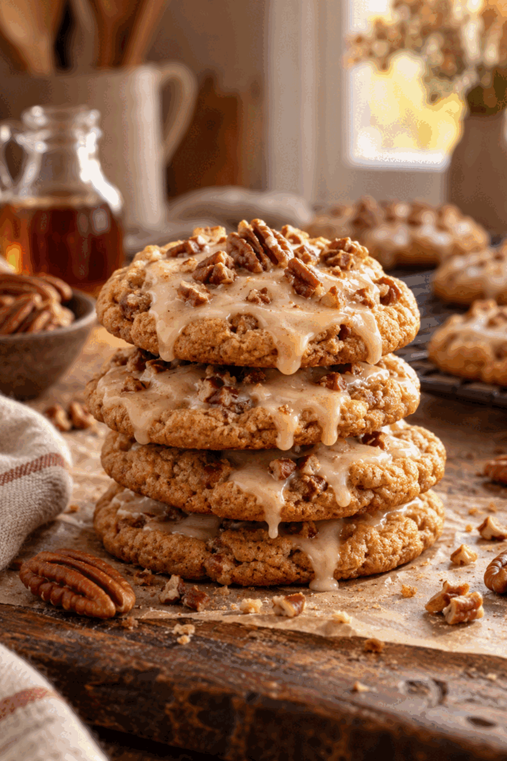 maple brown sugar cookies with maple icing