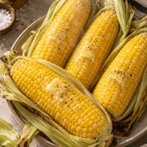 microwave corn on the cob served hot