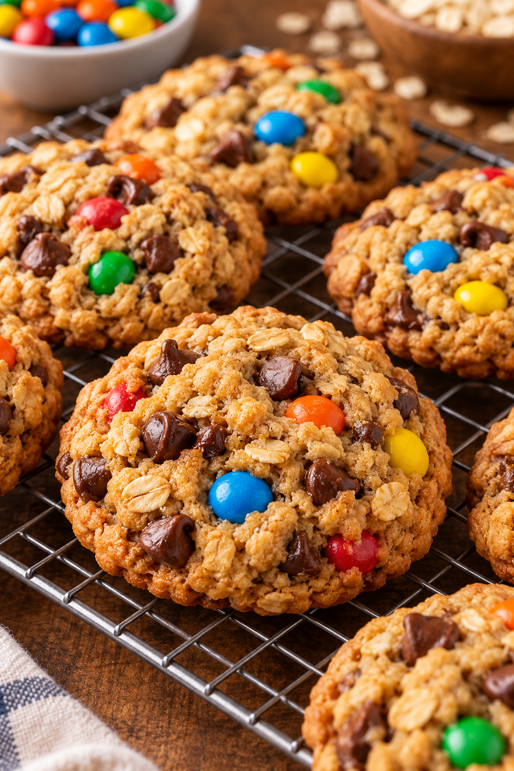 Freshly baked monster cookies
