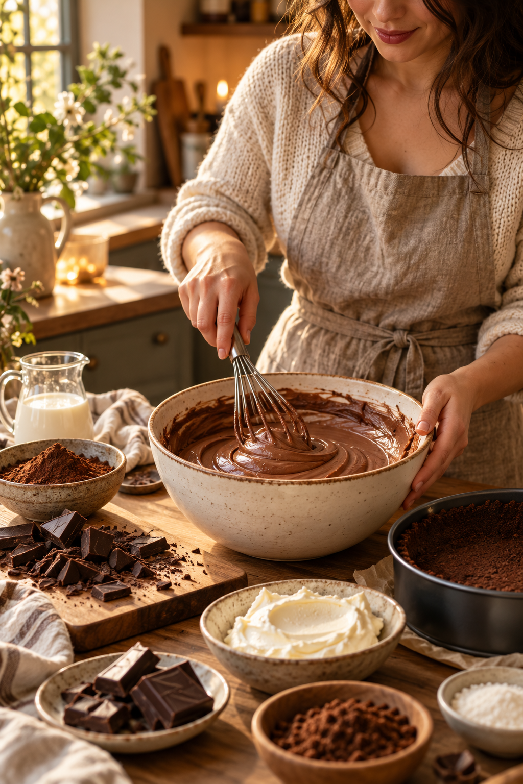 process no bake chocolate cheesecake image