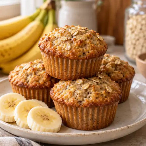 nut-free vegan banana oat muffins