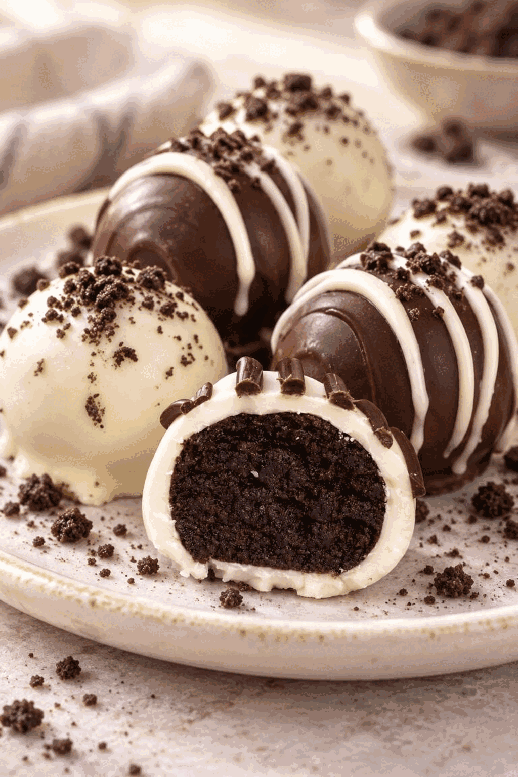 oreo balls coated in chocolate
