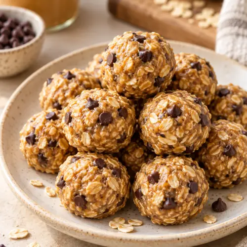 peanut butter energy balls finished dish