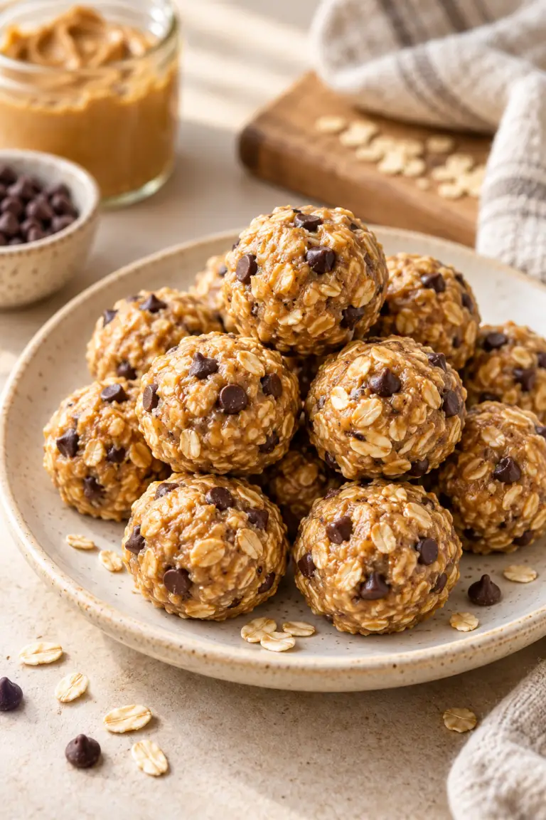 peanut butter energy balls finished dish