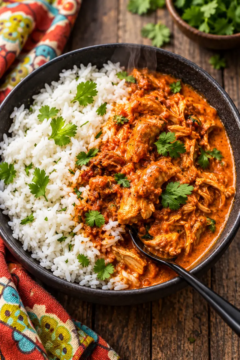 slow cooker chicken tikka masala finished dish