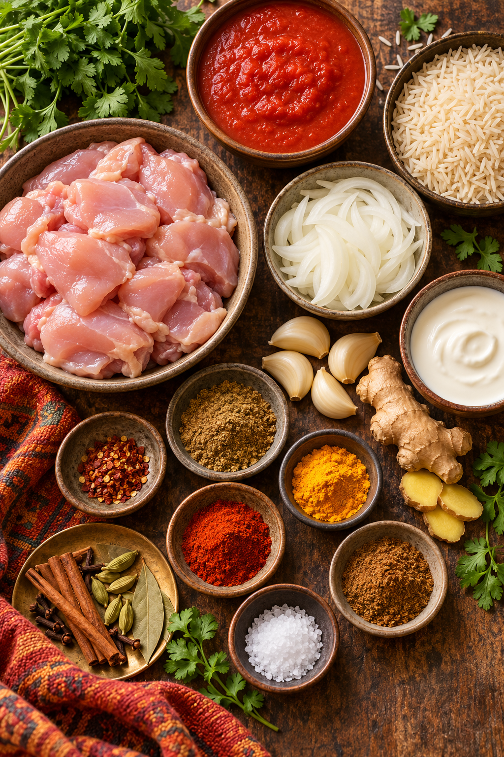 Ingredients for slow cooker chicken tikka masala