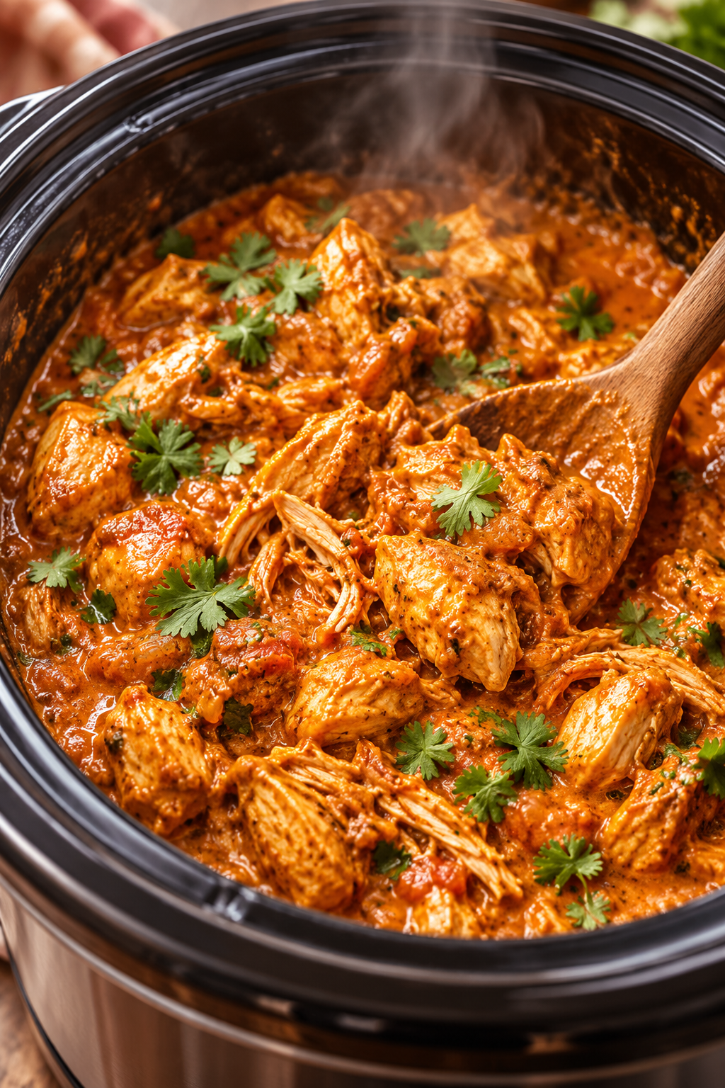 Slow cooker process for chicken tikka masala