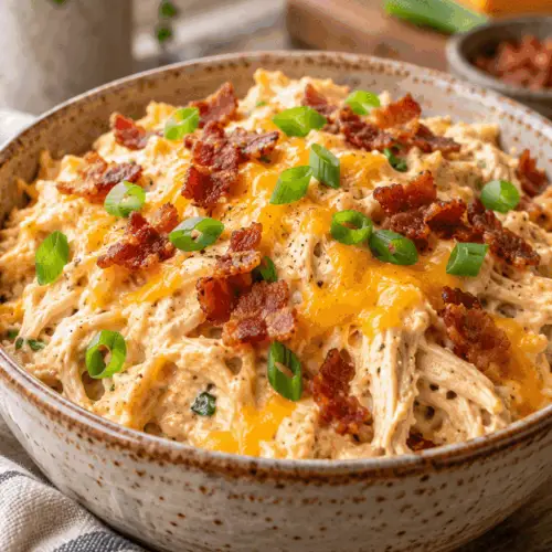 Slow cooker crack chicken with bacon and cheddar