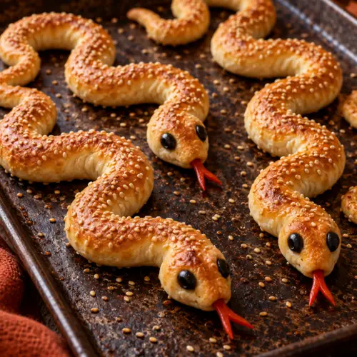 snake breadsticks finished dish