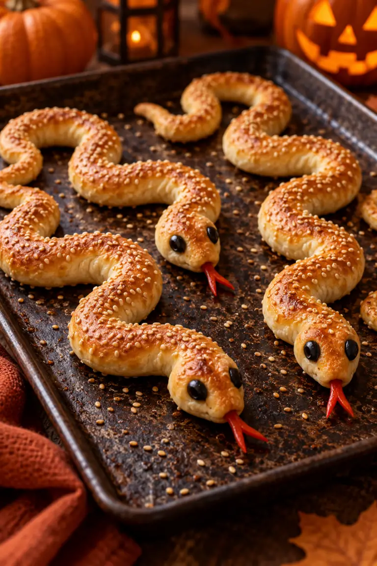 snake breadsticks finished dish