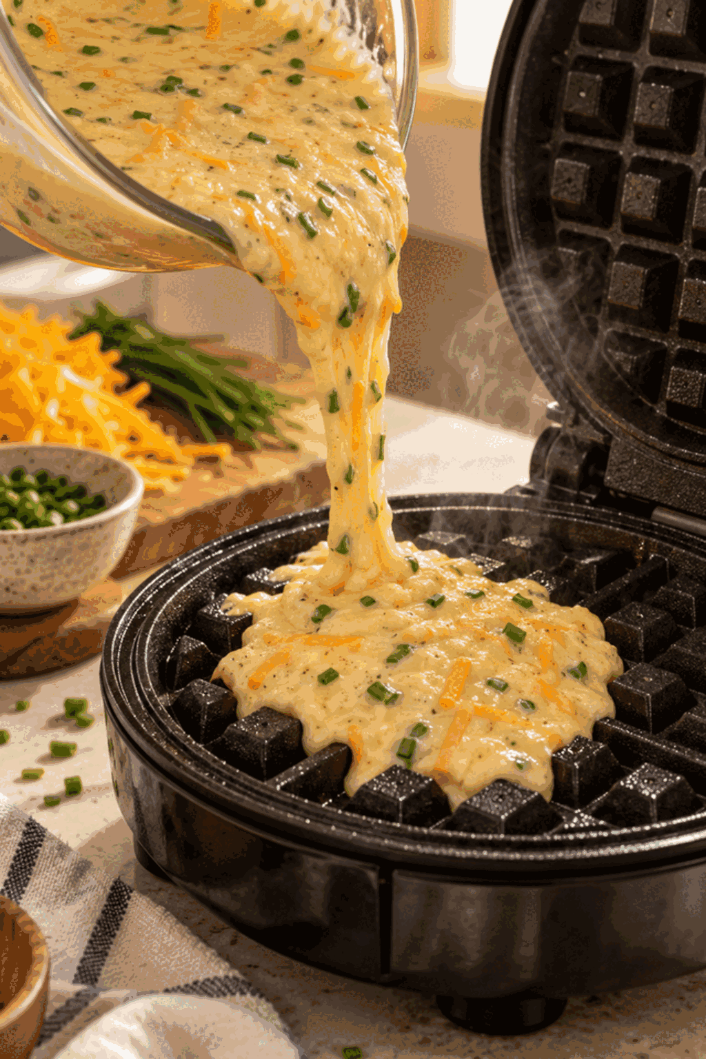 sweet and savory waffle recipe process