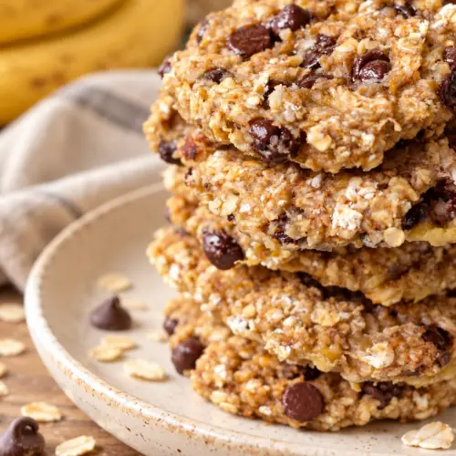 three ingredient breakfast cookies with oats and banana